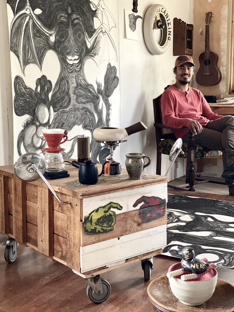 Mark Valenzuela in studio